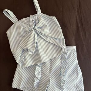 Blue Striped Two-Piece Set